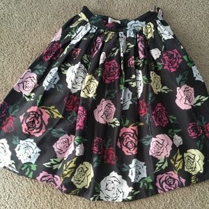 Unique Vintage 1950s Style Black High Waist Skirt
